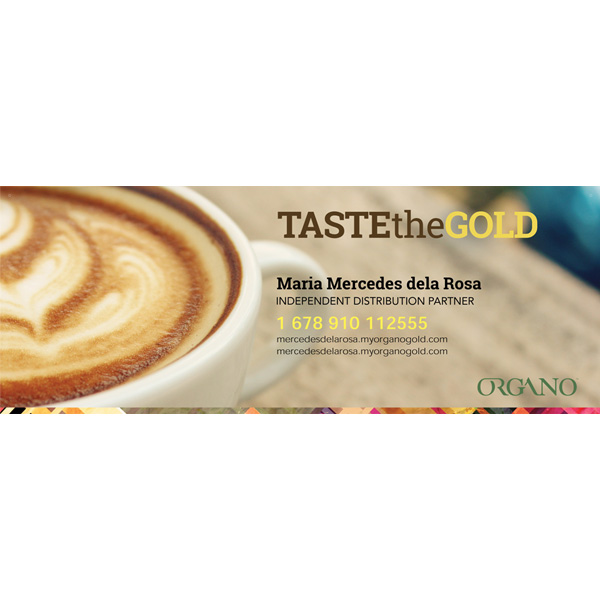 HPersonalized - Taste The Gold White Cup Horizontal Banner English