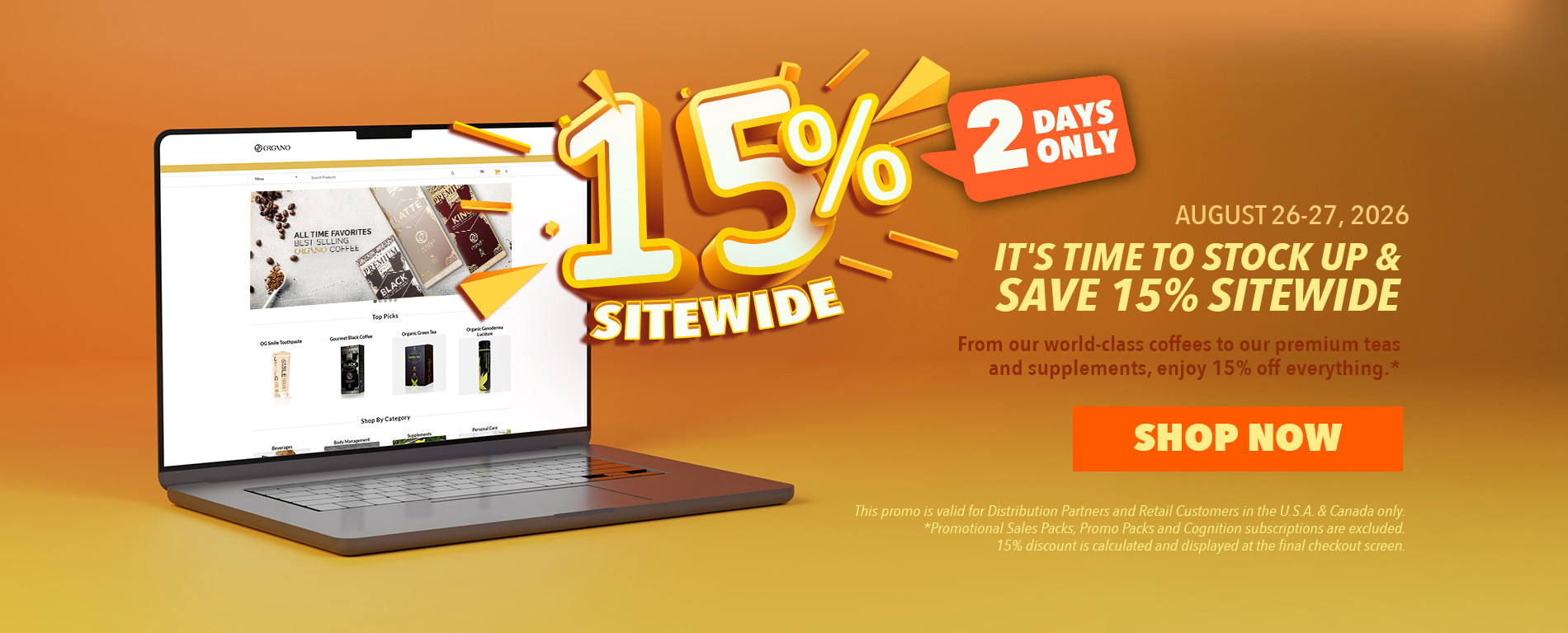 15% OFF site wide ENG USA