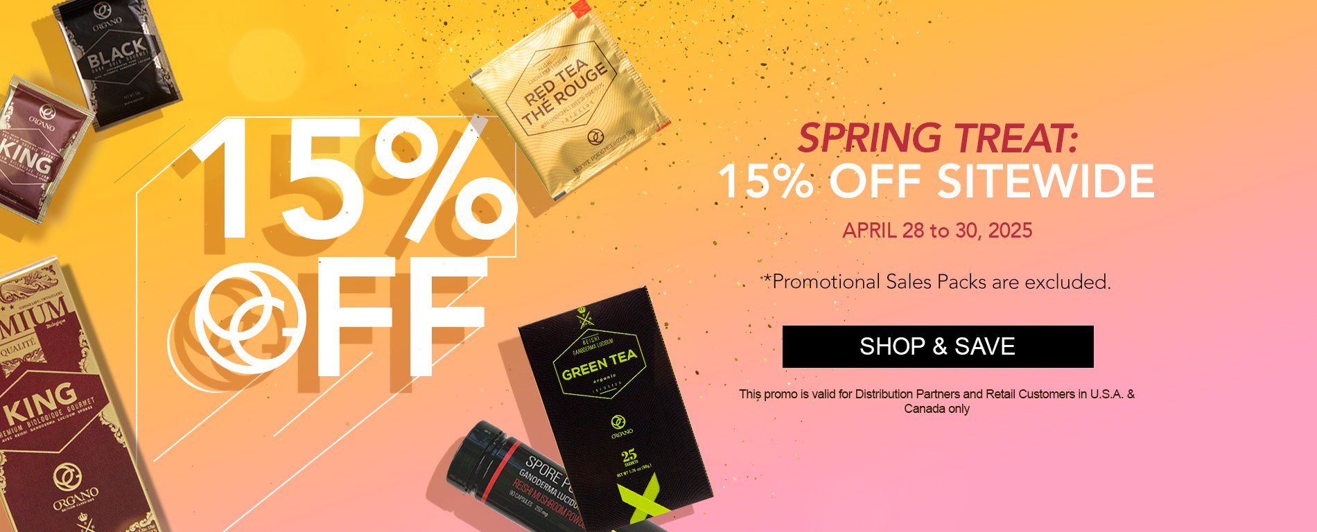 15% OFF April 28-30 ENG USA